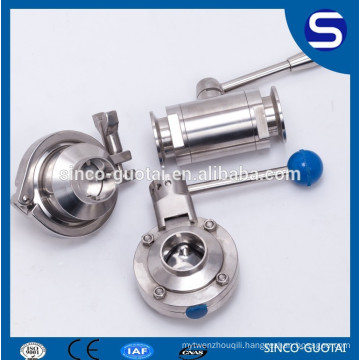 SS304 316 sanitary butterfly valve clamp 1"